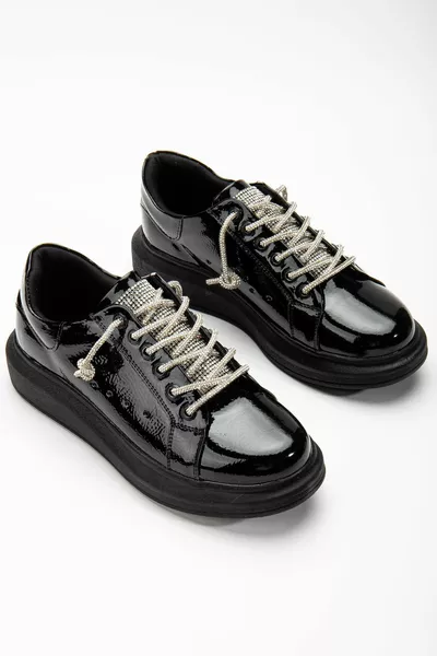 حجر الرباط مفصلة الأسود براءات الاختراع الجلود أحذية رياضية نسائية