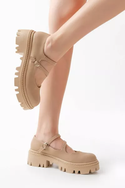  Nut Casual High Sole Loafer Shoes