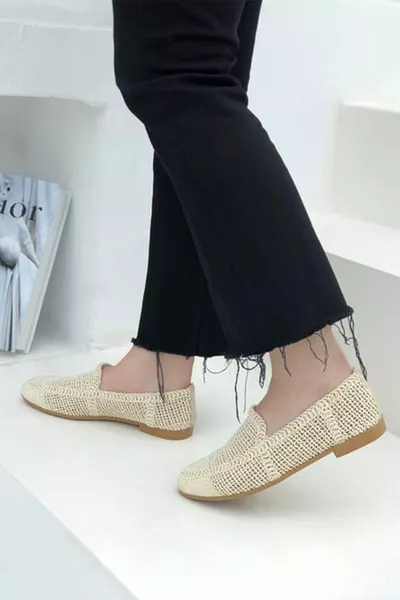 القش الباليه الشقق عارضة أحذية نسائية