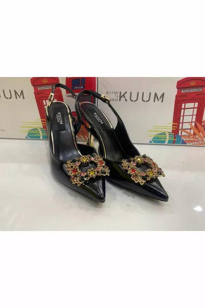  СТИЛНИ ВЕЧЕРНИ ОБУВКИ С ОТВОРЕН ГРЪБ СЪС СТИЛНИ ФАНТАСТИЧНИ КАМЪНИ