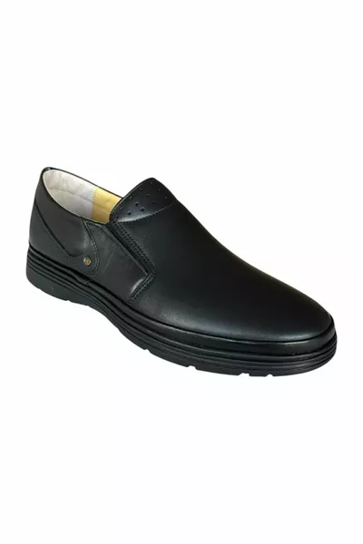 Genuine Leather Orthopedic Sole Daddy Shoes BLACK
