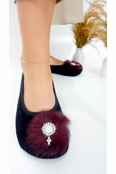 Fancy Velvet House, Hajj, Umrah Babeti, Gift, Daily Ballet Flats, Feathered Ballet Flats, Panduf, Booties, Show Kitty Kitty