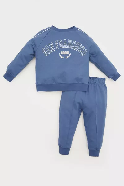 Baby Boy 2-Piece Set Printed Sweatshirt with Elastic Waist Sweatpants SP