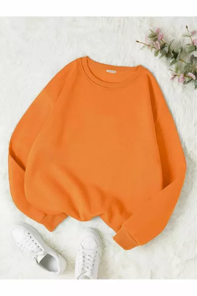 Unisex Renkli Bisiklet Yaka Sweatshirt