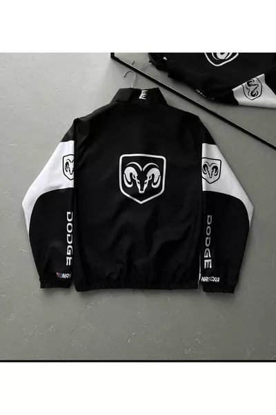 Veste coupe-vent imperméable fine noire oversize unisexe en tissu parachute avec imprimé