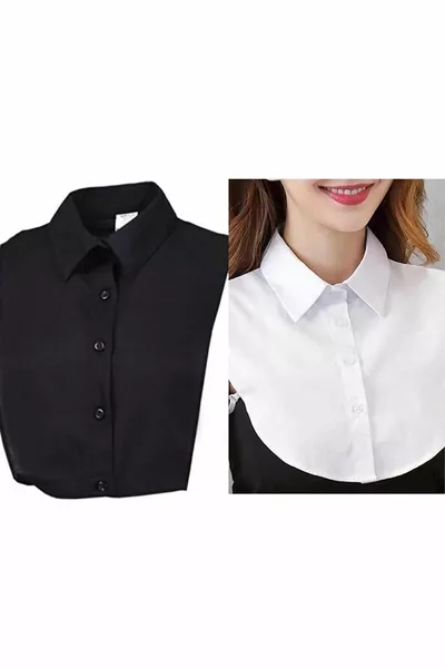 Поло яка, 2 броя, черно-бяло