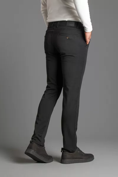 بنطلون قماشي كتان أسود رجالي