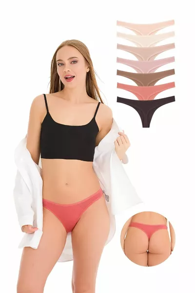 -7 Cotton Thong String 7-Pack Women's Panties 