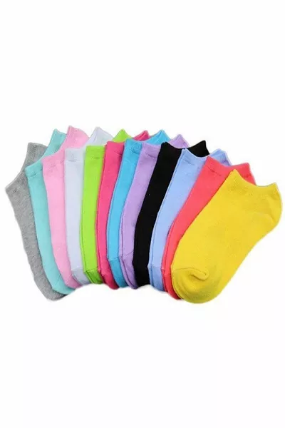Calze morbide colorate da donna, set da 8