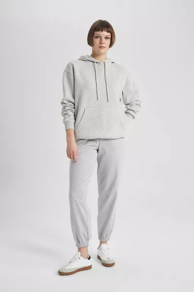 Standardgröße Jogginghose mit elastischem Bund und Bundabschluss, Basic, einfarbig sp