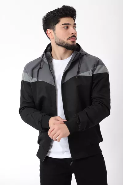 Куртка с капюшоном Bill с треугольными вставками, сезонная, 