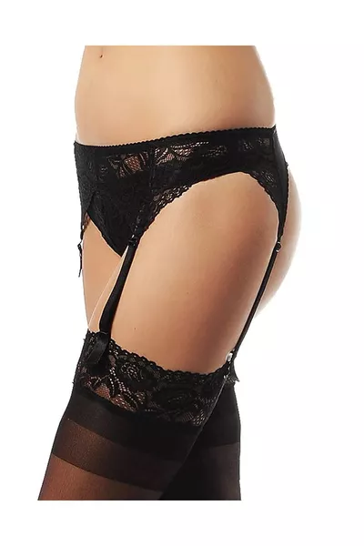 Ensemble porte-jarretelles en dentelle noire 