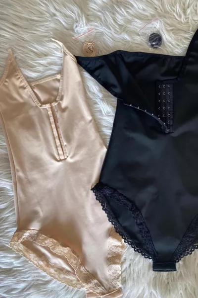 مشاهدة ساعة الخصر مشد مريول يخفف الجسم فوراً مشد بحمالات مشد دانتيل بمشابك