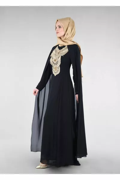 نسائي أسود T  Fy مجموعة قبعة مساء اللباس