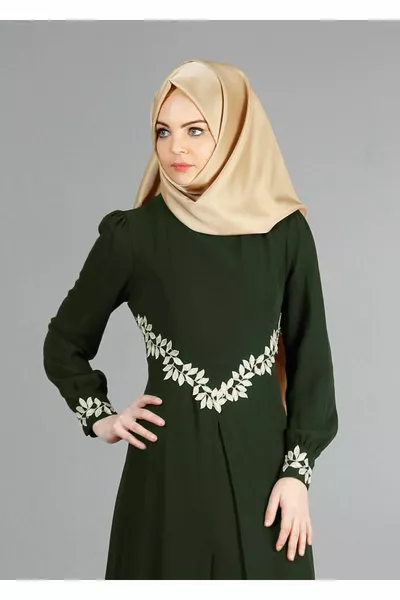 المرأة الخضراء (الزمرد) T  Fy مجموعة الدانتيل مفصلة فساتين السهرة الشيفون