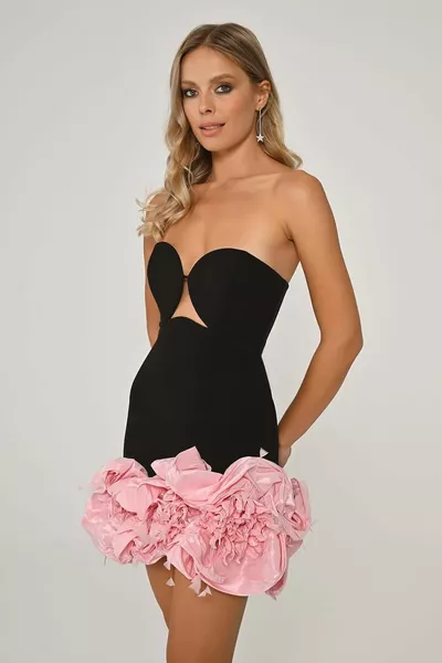 Пола Тафта флорални подробни къса рокля