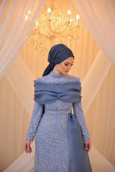 AHVEN EVENING DRESS BLUE