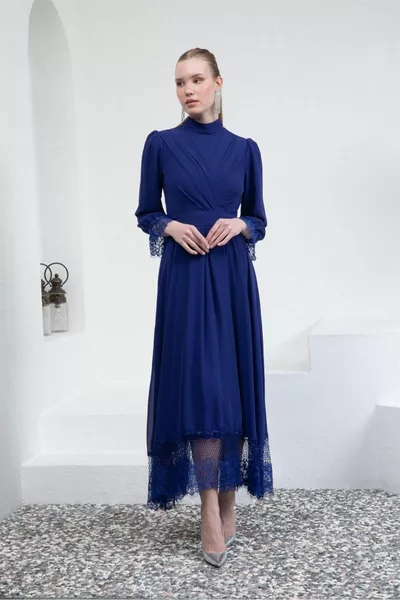 ساكس الحجاب مساء اللباس مع الدانتيل الأكمام وتنورة