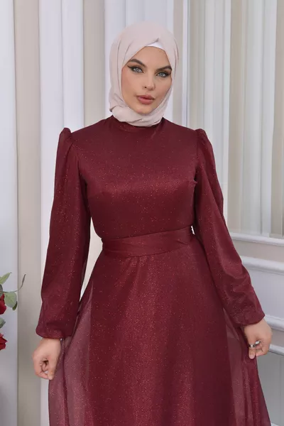 بريق تول الحجاب فساتين السهرة