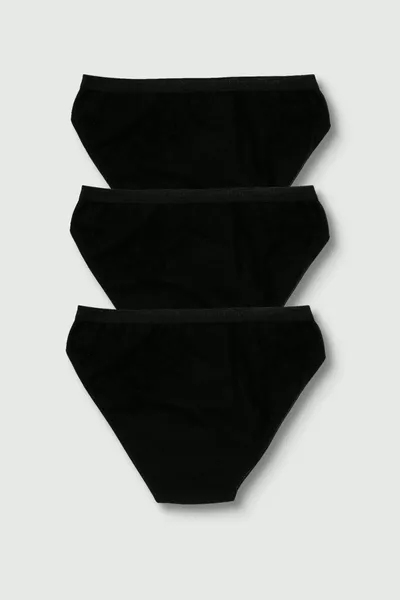 Дамски черен комплект от 3 бикини 