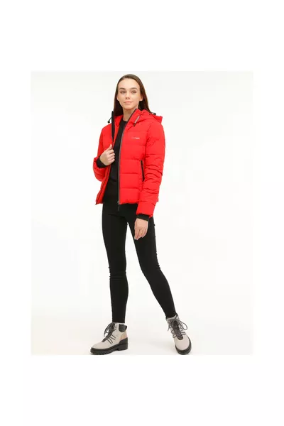 Apreski Dames Rode Hoodie Jas