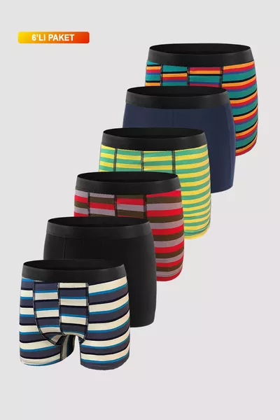 Мужские боксеры с рисунком, комплект 6 шт., хлопок с лайкрой