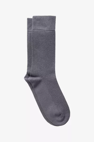 Мужские хлопковые носки с узором антрацит-черного цвета
