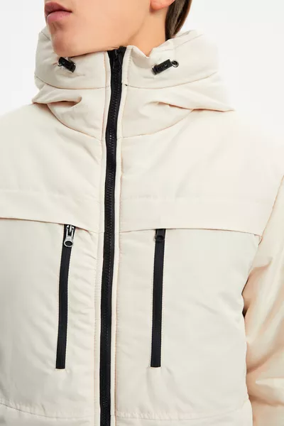 Водонепроницаемая куртка-парка с капюшоном, с гелевым волокном, подкладкой и карманами