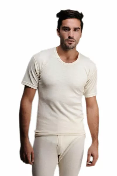 كريم رجالي، قميص رجالي صوفي قصير الأكمام، % صوف، % أكريليك