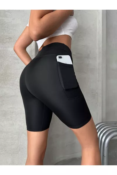 Women's High-Waist Shaping Pocket Shorts Sports Leggings