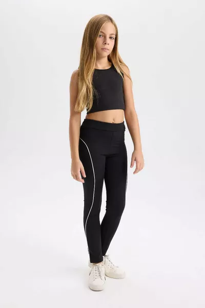 Mädchen-Leggings in Standardgröße mit Streifendetail WN