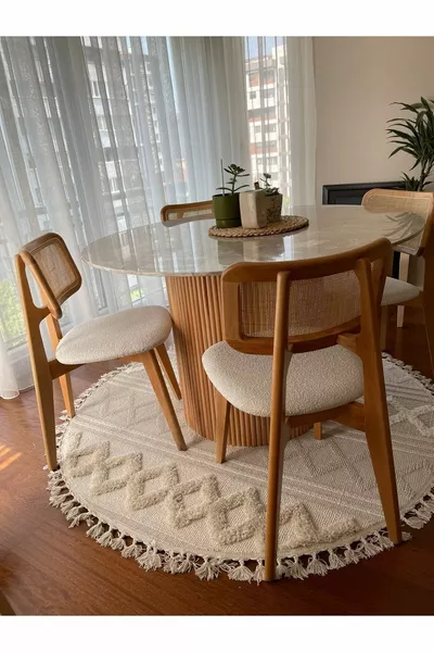 كرسي خشبي صلب من خشب الحزران عدد 1