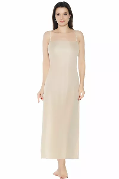 Women's Dress with Adjustable Straps, Thin Long Full-Length Lined Petticoat (Jumpsuit) 