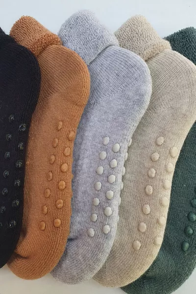 Lot de 5 Chaussettes Antidérapantes pour Bébé/Enfant