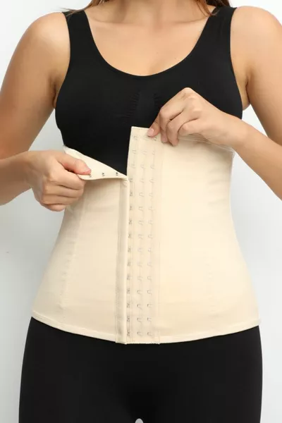 مشد لاتكس بدون حمالات يقلل المقاسات بمقدار درجتين فوراً، لمنع ترهل الجسم بعد الولادة، مشد للخصر والبطن