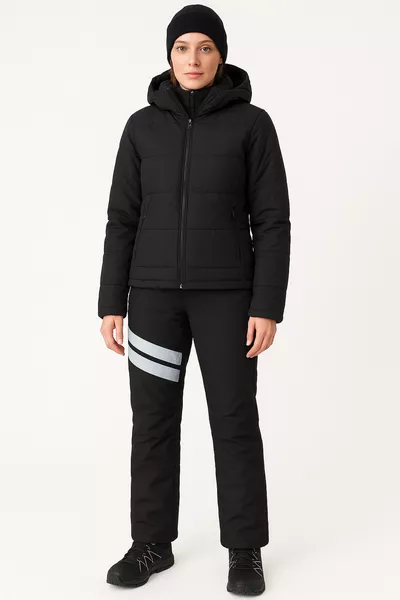 Women's Fiber-Filled Cold Weather Pants Black Waterproof Windproof