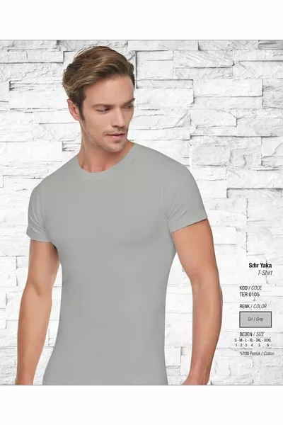 تيشيرت رجالي من القطن بدون ياقة بأكمام قصيرة، عبوة 6 قطع