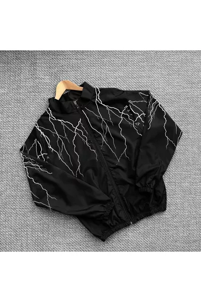 Imperméable coupe-vent unisexe noir et blanc