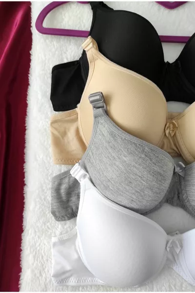 طقم صدرية يومية مكون من 4 قطع للنساء مبطنة ومدعمة بالقوالب