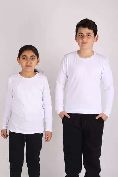 Обикновено унисекс (момиче-момче) памучно базово боди с дълъг ръкав