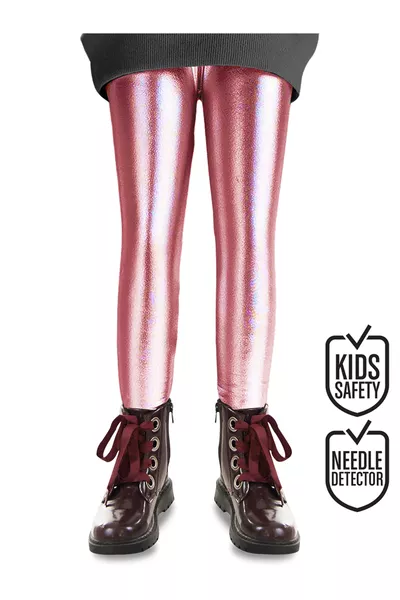 Mädchen Metallisch Glänzende Leggings