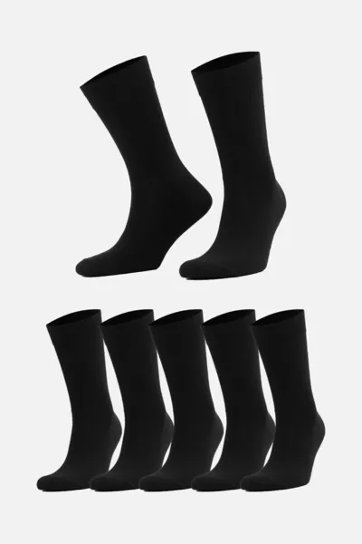 Unisex Pamuklu Recycle 6 Çift Siyah Soket Çorap - Ss-rcy-s