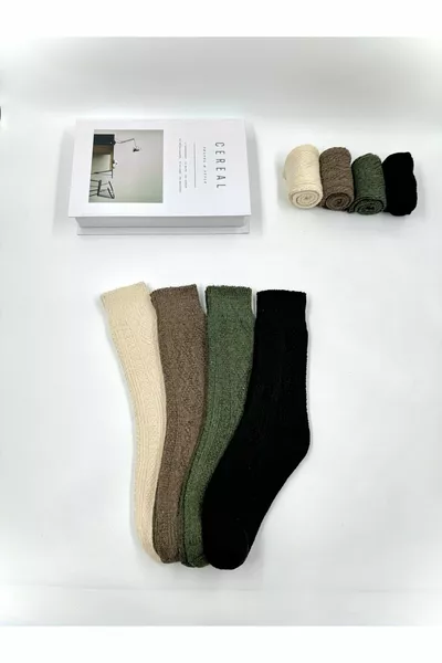 4' ÇİFT KABARTMALI UNİSEX YÜN BOT ÇORAP