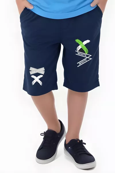 Schwarze Jungen Capri, bedruckte Shorts & Bermuda