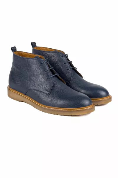 Kaçkar Темно-синие мужские ботинки из натуральной кожи