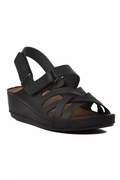 Aryan  D.r Empfohlene orthopädische Damensandalen SCHWARZ