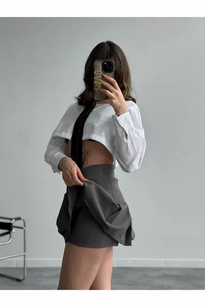 Guten Antraciet Korte Mini Rok