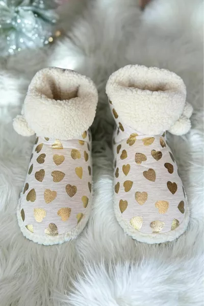 قلب منقوشة بومبوم أفخم عدم الانزلاق الوحيد المرأة الأحذية المنزلية باندوف