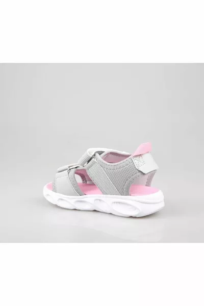  % beleuchtete graue rosa Kindersandalen