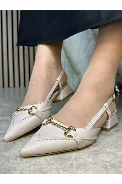 Ballerine da donna casual Scarpe da ballo con tacco corto spesso Punta a punta con fibbia regolabile 